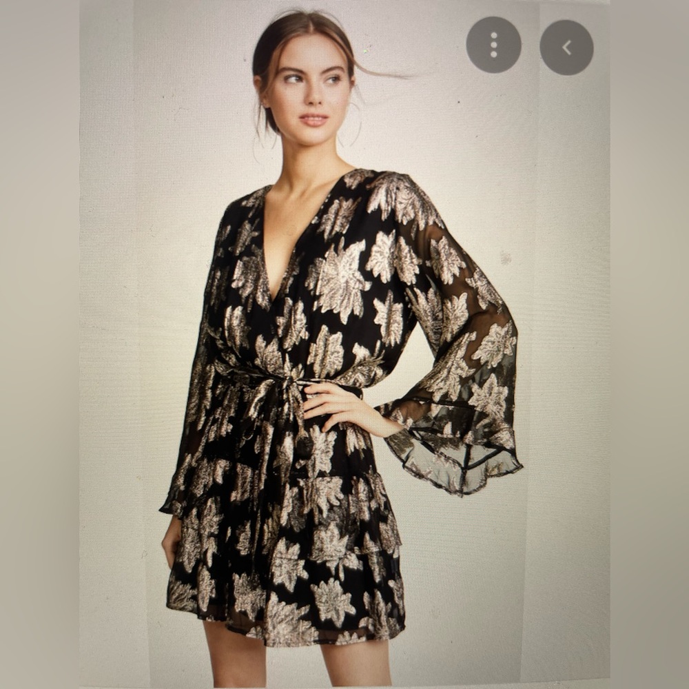 Melissa odabash short metallic tiered dress